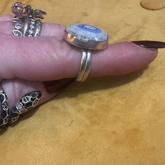 STERLING geode slice ring - Picture 2 of 5
